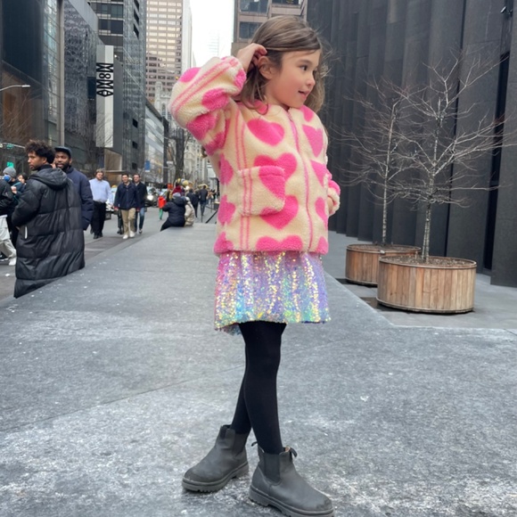 Lola + The Boys Fuzzy Hearts Jacket size 6 - Picture 5 of 6